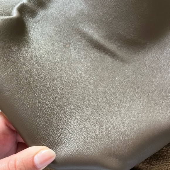 Michael Kors Gray/ Brown Leather Bucket Bag with Drawstring & Shoulder S… - Picture 5 of 11